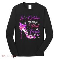 Butterfly Domestic Violence & Breast Cancer Awareness Long Sleeve Shirt thumb 0