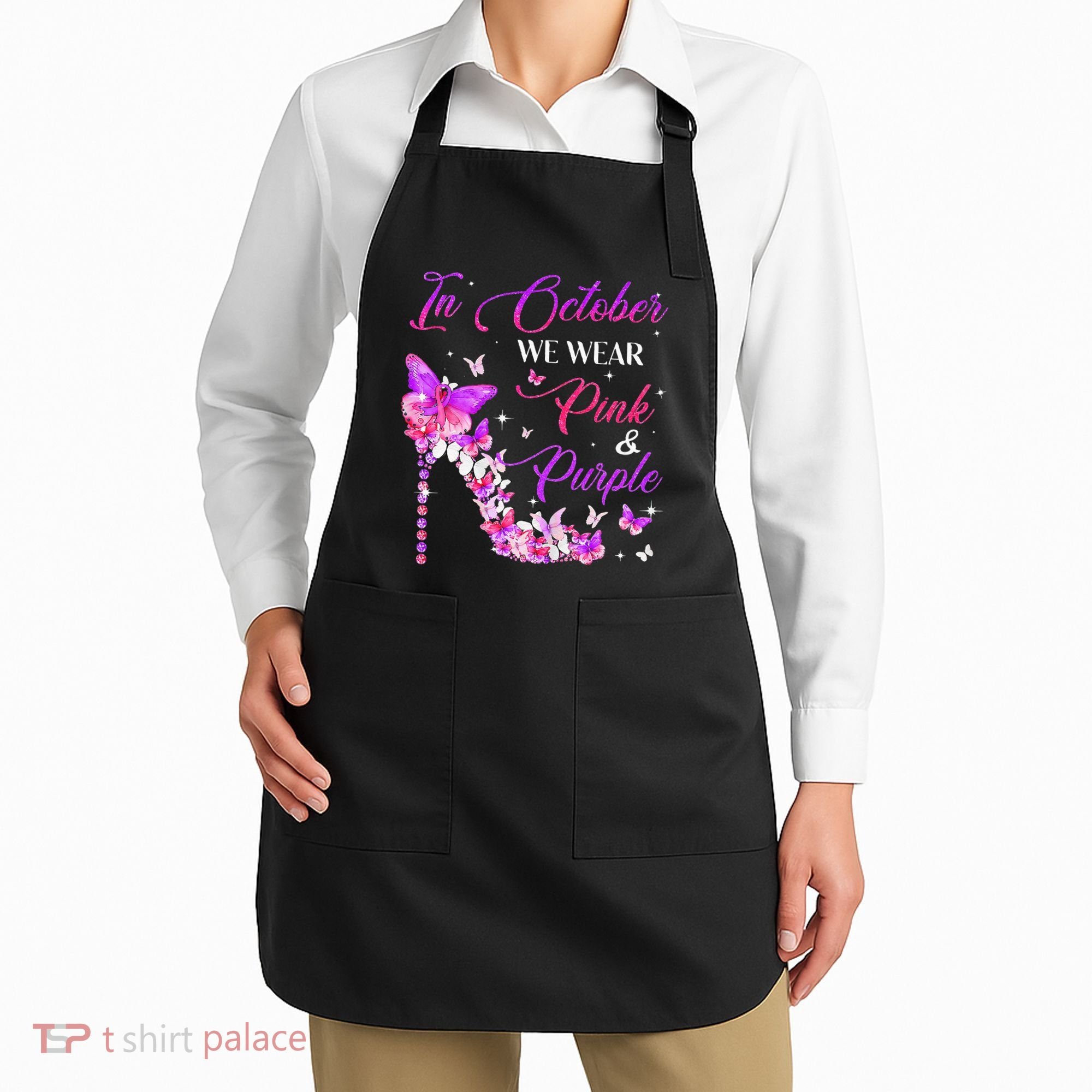 Butterfly Domestic Violence & Breast Cancer Awareness Apron