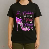 Butterfly Domestic Violence & Breast Cancer Awareness T-Shirt thumb 4