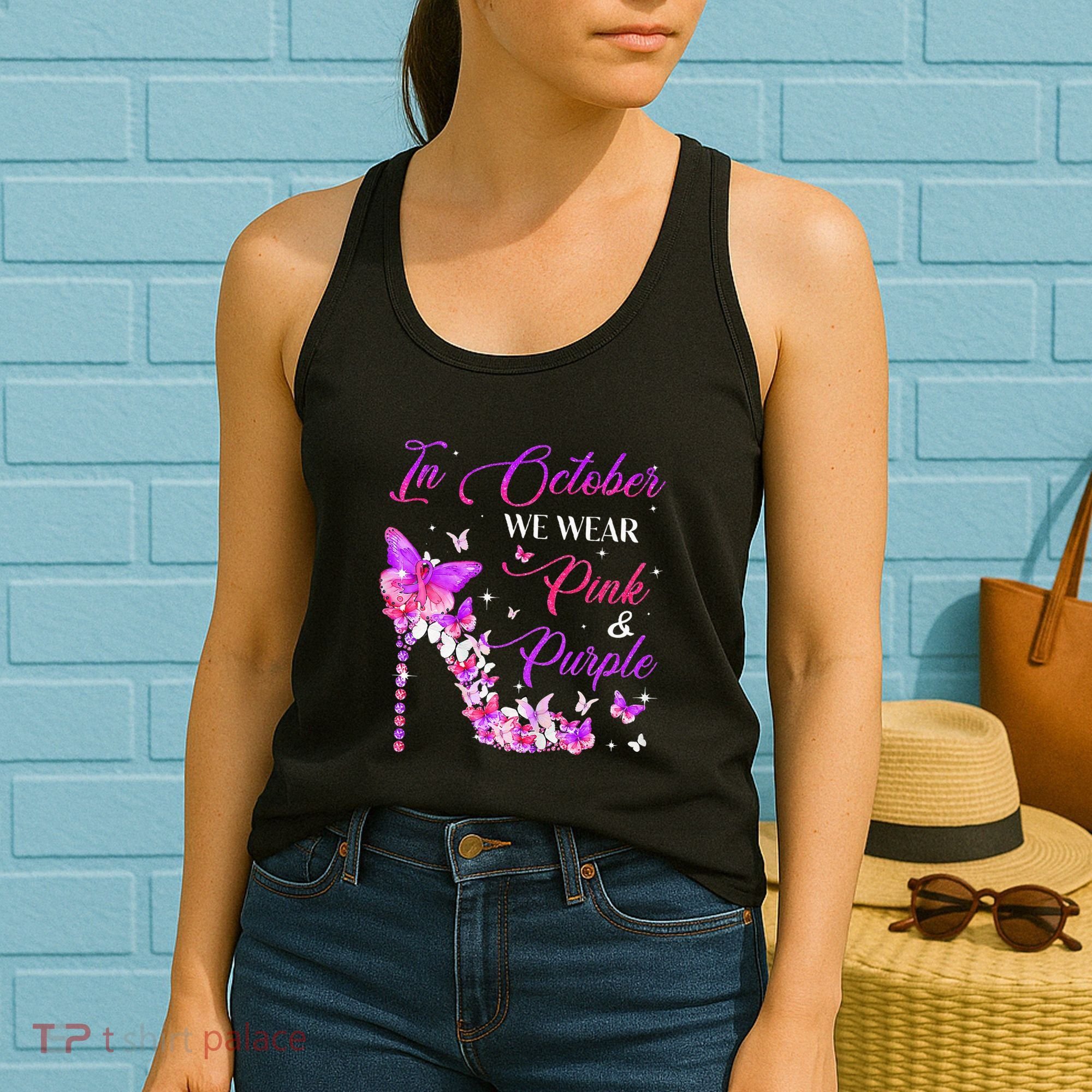 Butterfly Domestic Violence & Breast Cancer Awareness Women's Tank Top