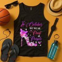 Butterfly Domestic Violence & Breast Cancer Awareness Tank Top thumb 4