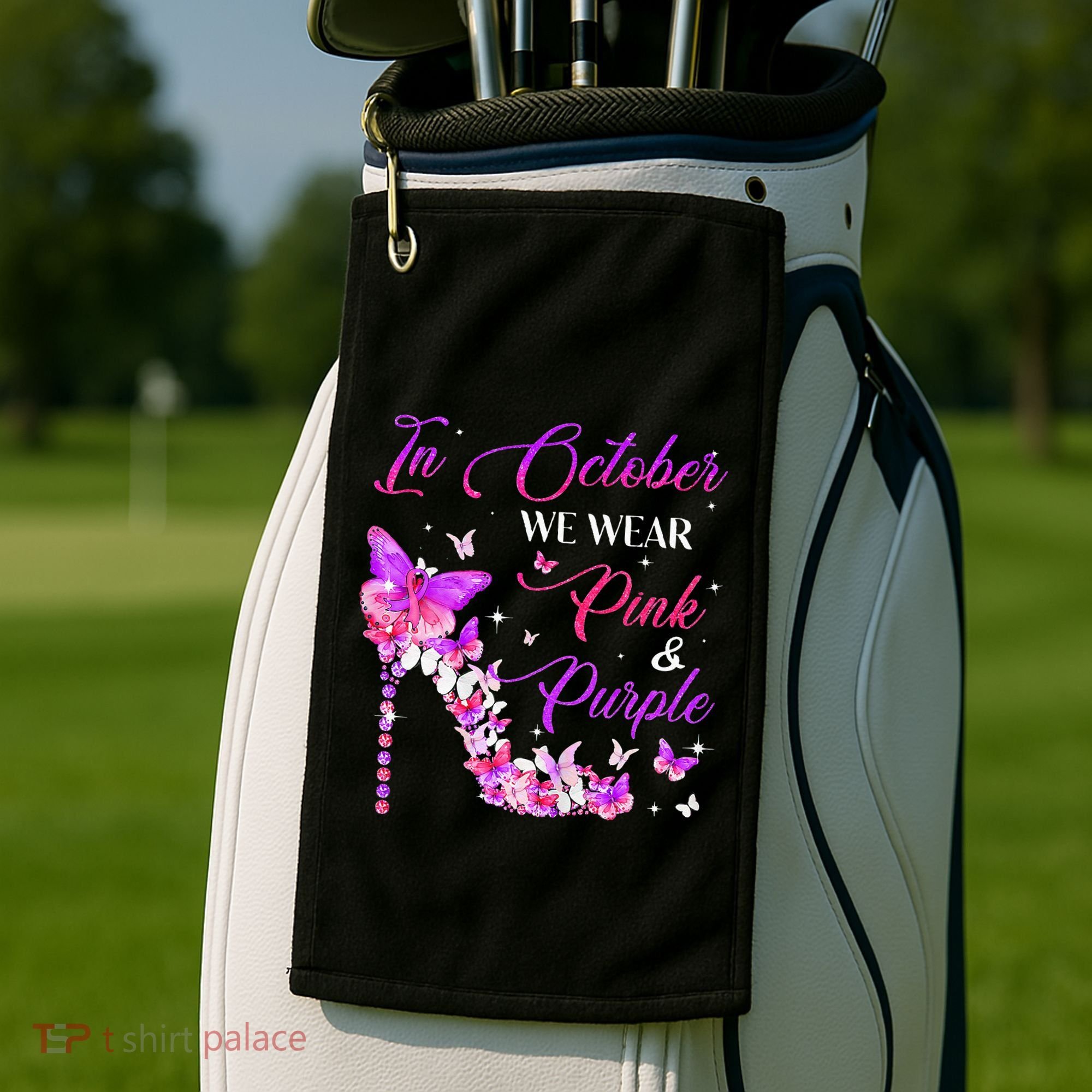 Butterfly Domestic Violence & Breast Cancer Awareness Golf Towel