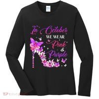 Butterfly Domestic Violence & Breast Cancer Awareness Women's Long Sleeve Shirt thumb 0