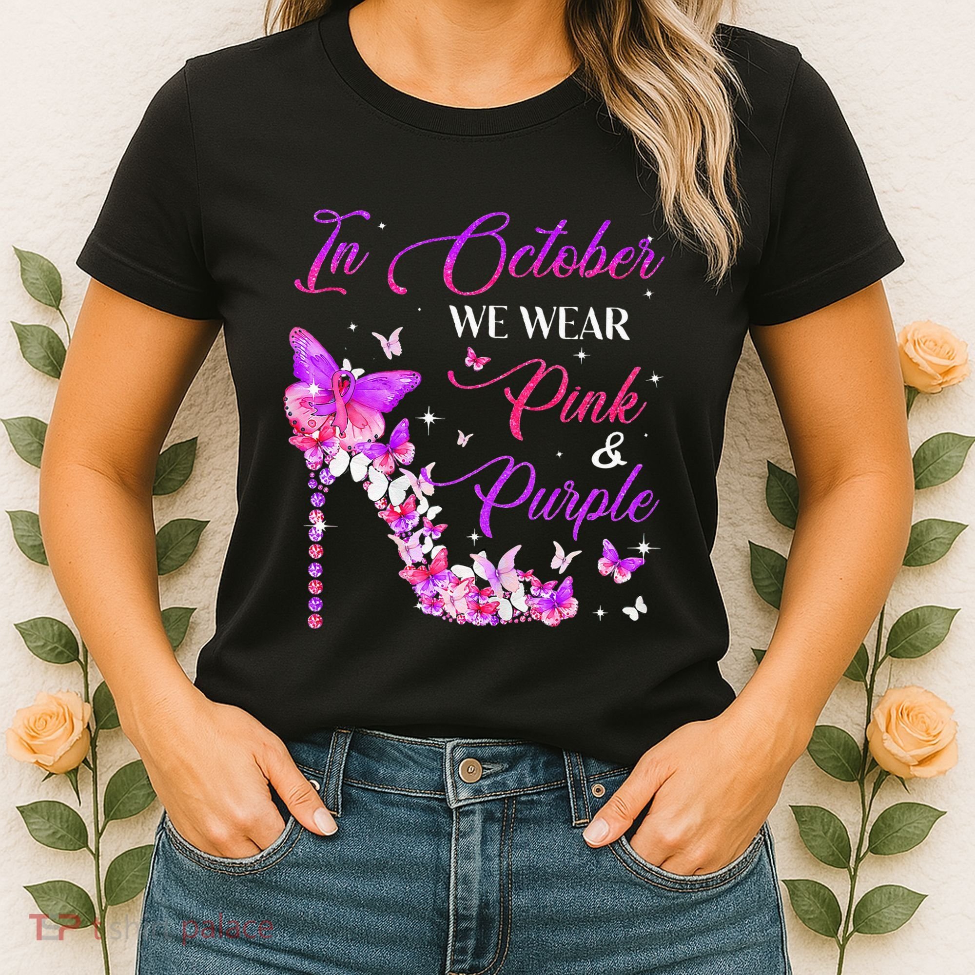 Butterfly Domestic Violence & Breast Cancer Awareness Women's T-Shirt