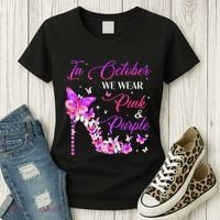 Butterfly Domestic Violence & Breast Cancer Awareness Women's T-Shirt thumb 3