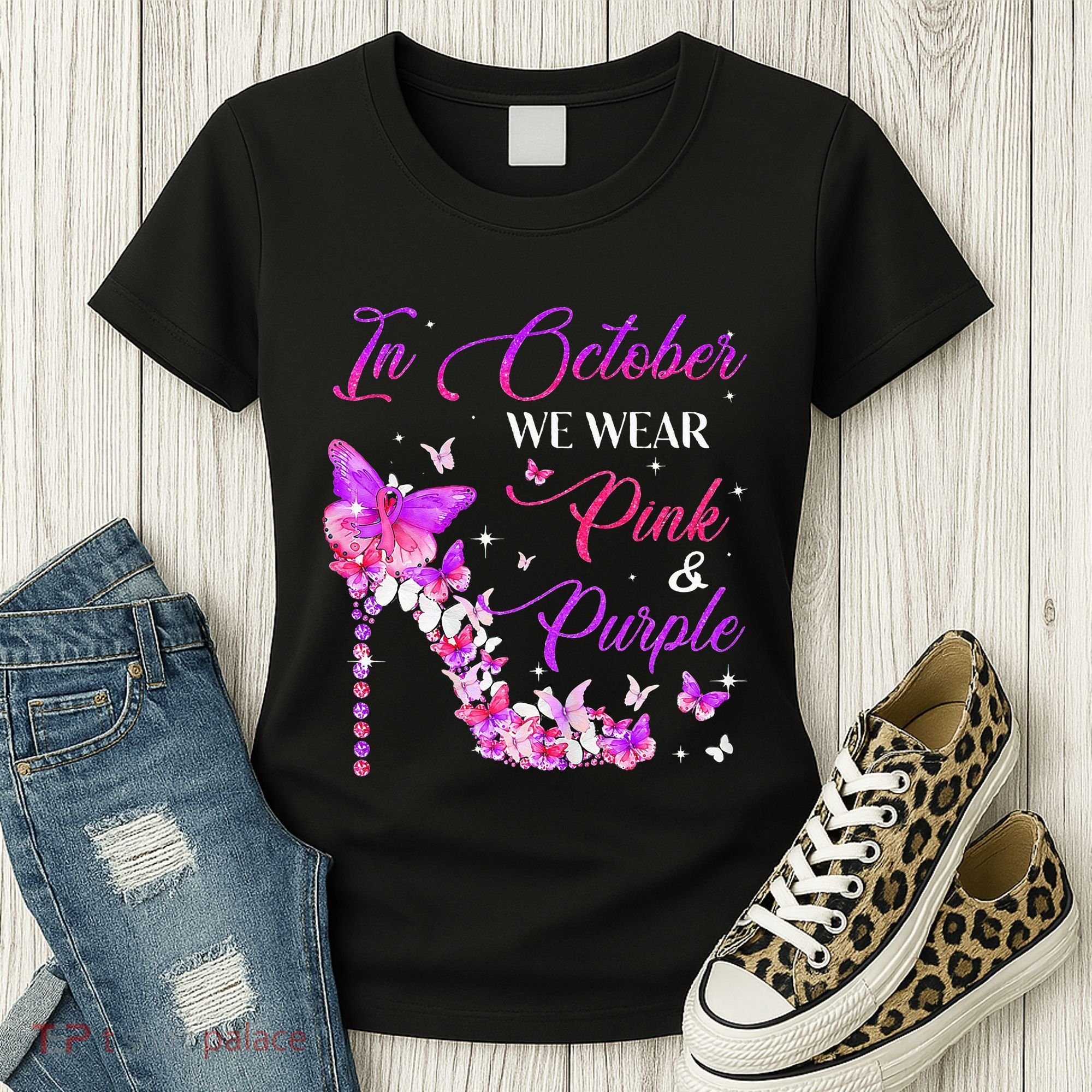 Butterfly Domestic Violence & Breast Cancer Awareness Women's T-Shirt