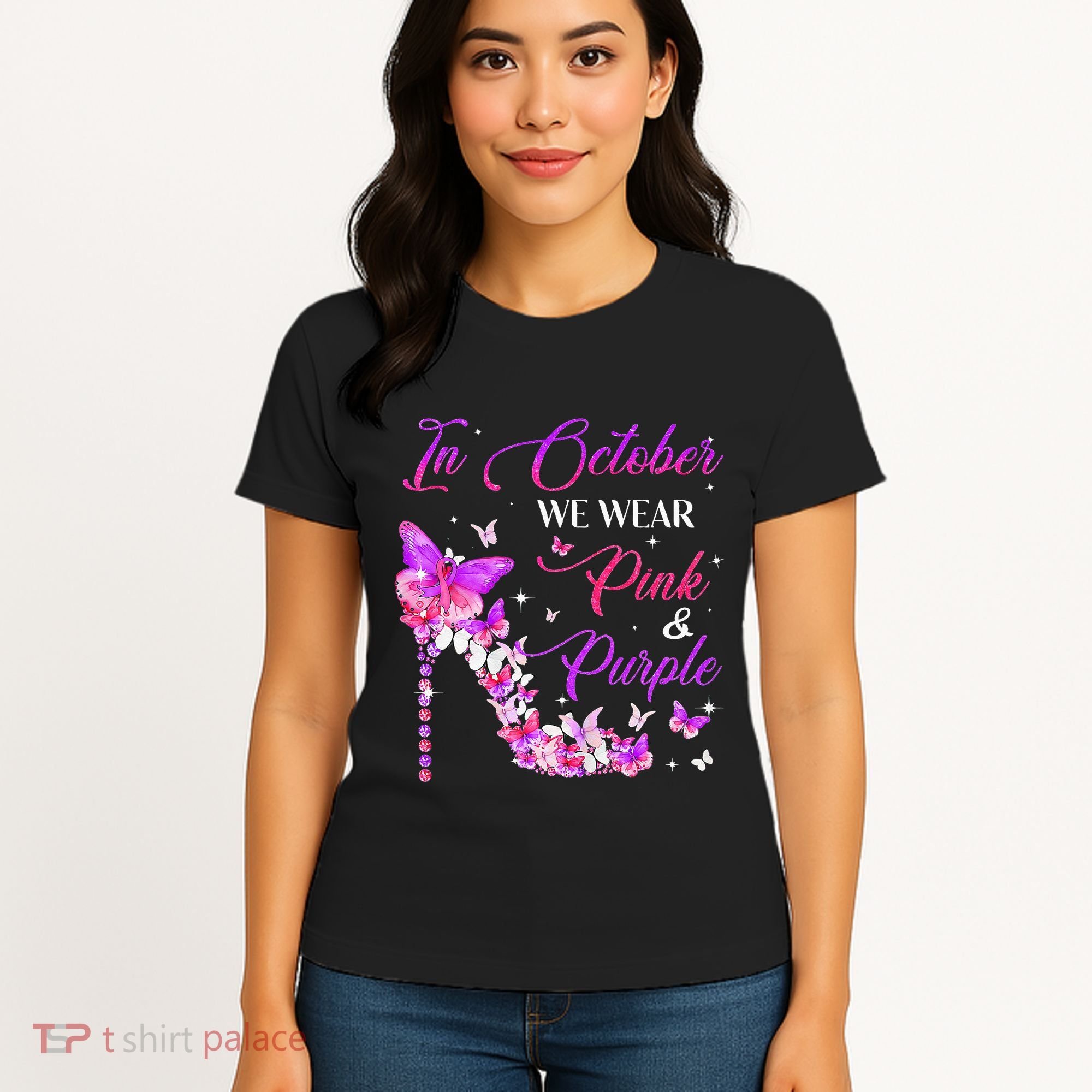Butterfly Domestic Violence & Breast Cancer Awareness Women's T-Shirt