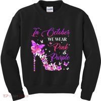 Butterfly Domestic Violence & Breast Cancer Awareness Kids Sweatshirt thumb 0