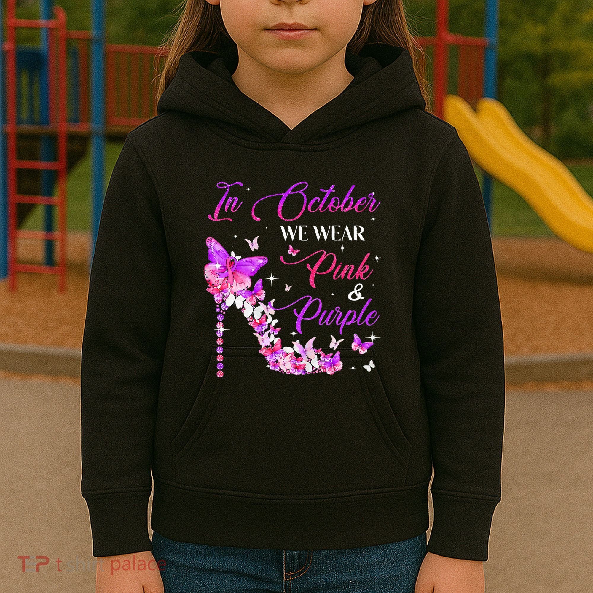 Butterfly Domestic Violence & Breast Cancer Awareness Kids Hoodie