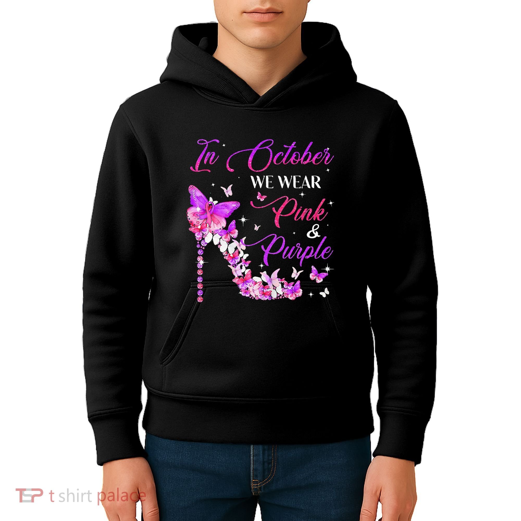 Butterfly Domestic Violence & Breast Cancer Awareness Kids Hoodie