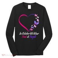 Butterfly Domestic Violence & Breast Cancer Awareness Long Sleeve Shirt thumb 0
