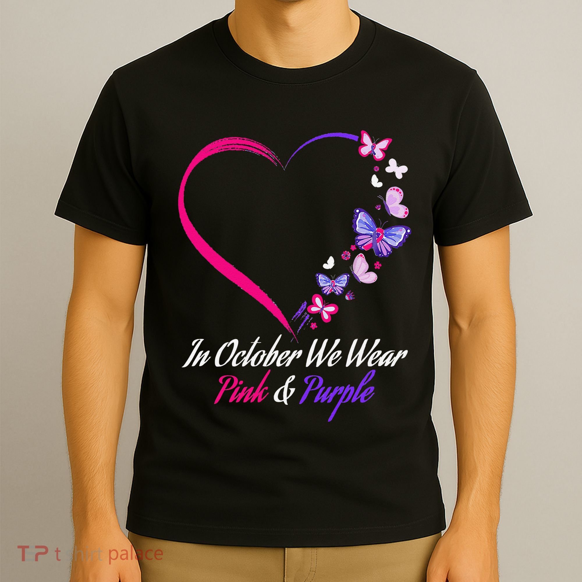 Butterfly Domestic Violence & Breast Cancer Awareness T-Shirt