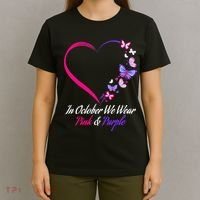 Butterfly Domestic Violence & Breast Cancer Awareness T-Shirt thumb 4