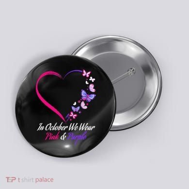 Butterfly Domestic Violence & Breast Cancer Awareness Button