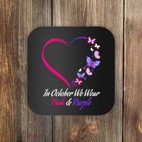 Butterfly Domestic Violence & Breast Cancer Awareness Coaster thumb 0