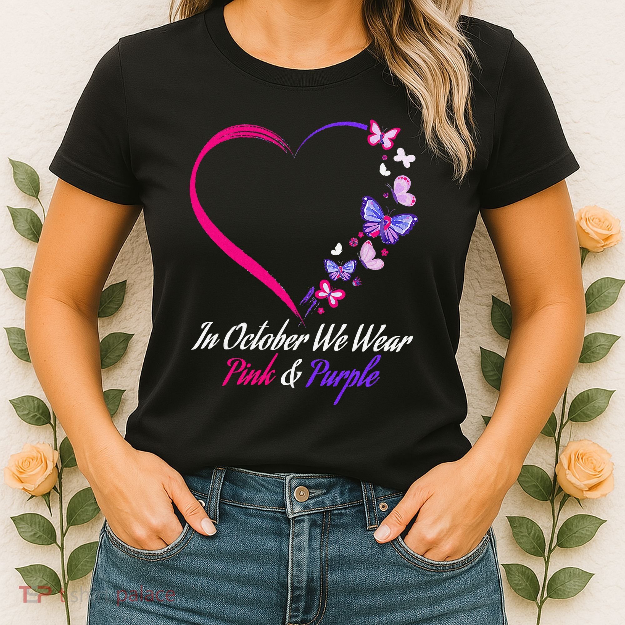 Butterfly Domestic Violence & Breast Cancer Awareness Women's T-Shirt