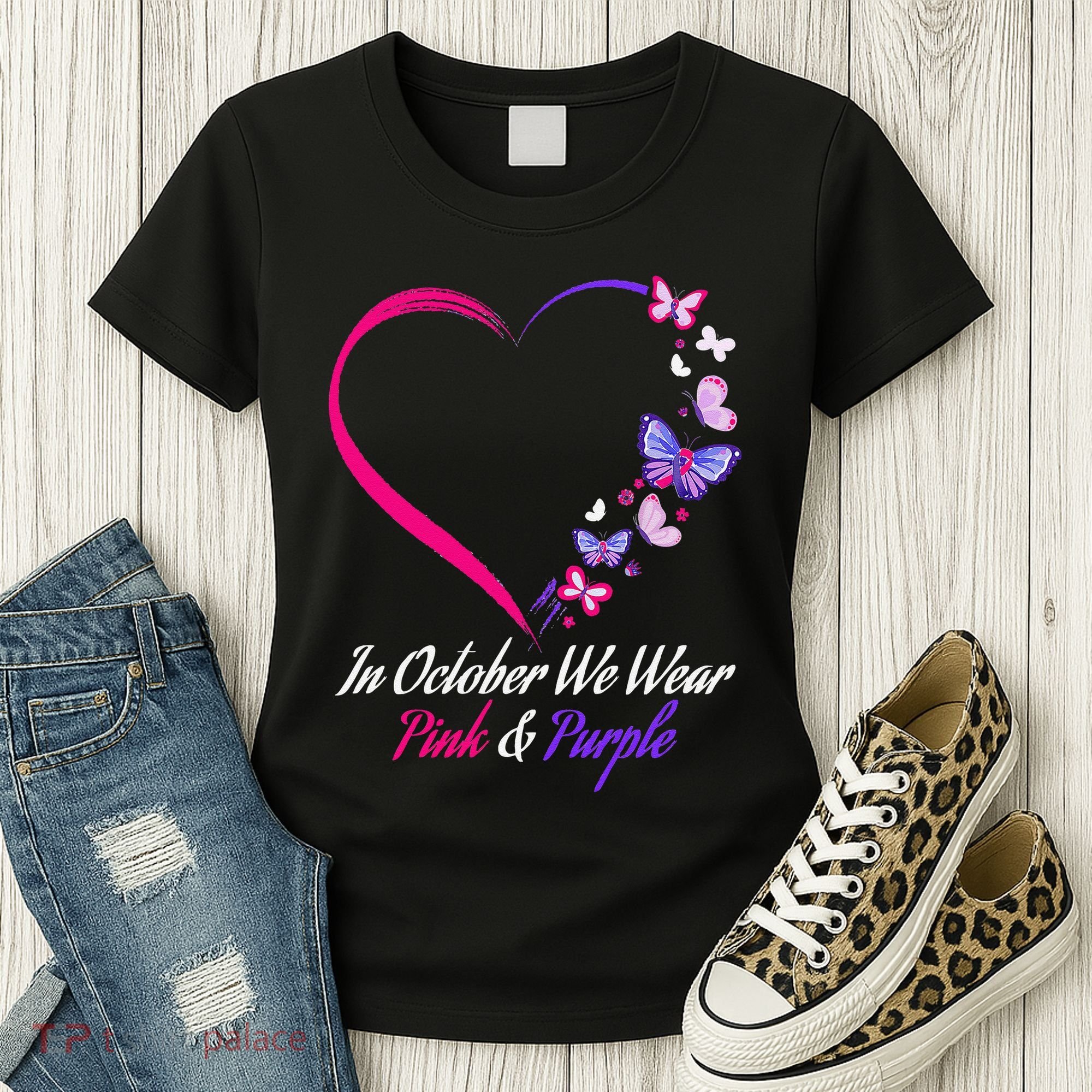 Butterfly Domestic Violence & Breast Cancer Awareness Women's T-Shirt