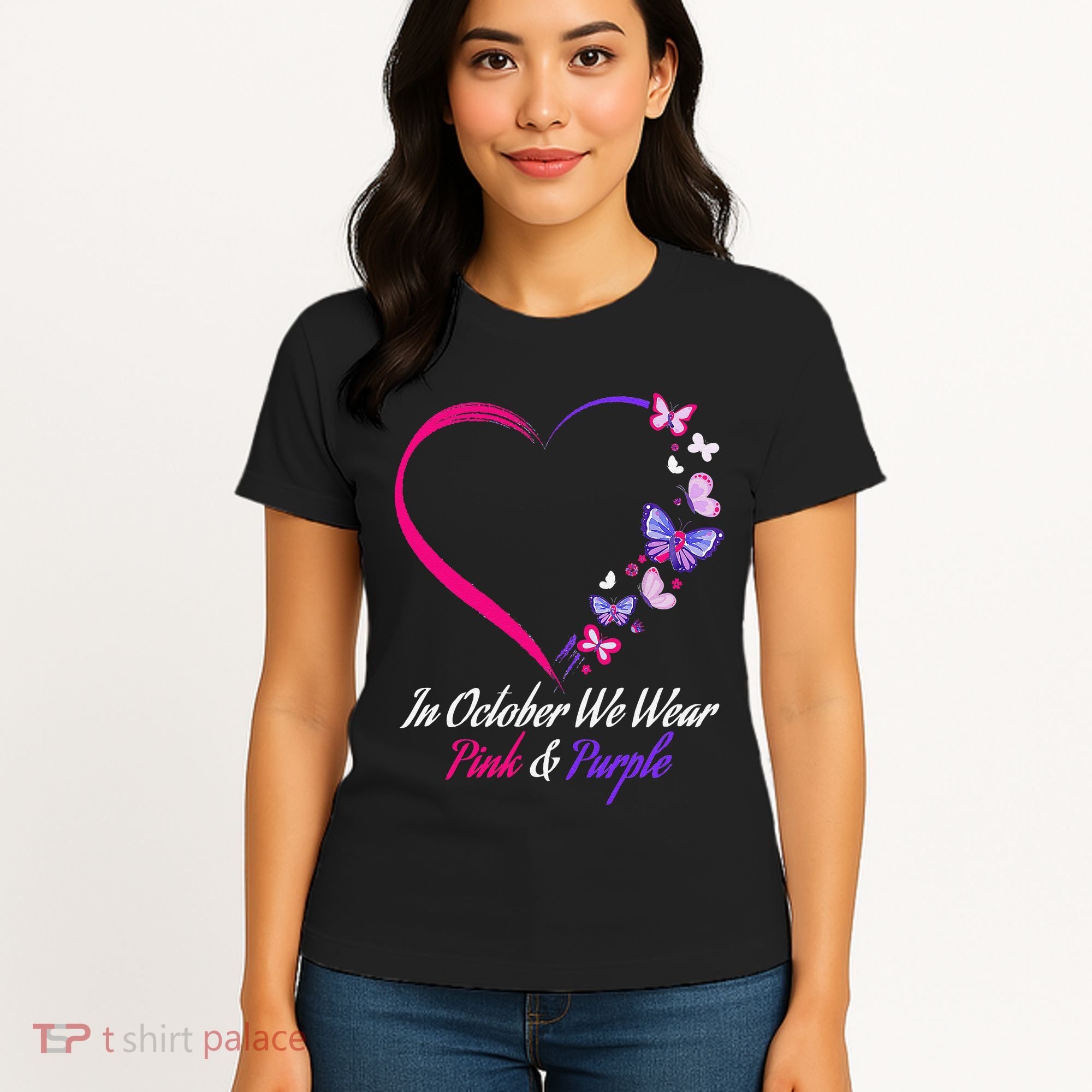 Butterfly Domestic Violence & Breast Cancer Awareness Women's T-Shirt