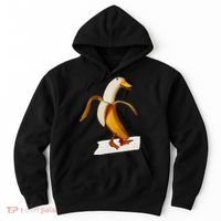 Banana Duck Walks Funny Anthropomorphic Fruit Bird Animal Hoodie thumb 0