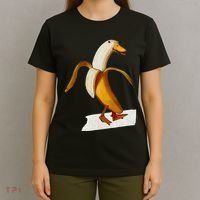 Banana Duck Walks Funny Anthropomorphic Fruit Bird Animal T-Shirt thumb 4
