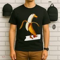 Banana Duck Walks Funny Anthropomorphic Fruit Bird Animal T-Shirt thumb 6