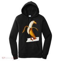 Banana Duck Walks Funny Anthropomorphic Fruit Bird Animal Women's Hoodie thumb 0