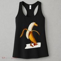 Banana Duck Walks Funny Anthropomorphic Fruit Bird Animal Women's Tank Top thumb 3