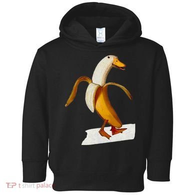 Banana Duck Walks Funny Anthropomorphic Fruit Bird Animal Toddler Hoodie