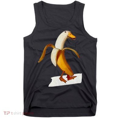 Banana Duck Walks Funny Anthropomorphic Fruit Bird Animal Tank Top