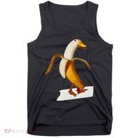 Banana Duck Walks Funny Anthropomorphic Fruit Bird Animal Tank Top thumb 0