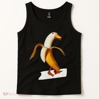 Banana Duck Walks Funny Anthropomorphic Fruit Bird Animal Tank Top thumb 2