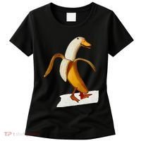 Banana Duck Walks Funny Anthropomorphic Fruit Bird Animal Women's T-Shirt thumb 0