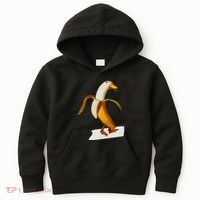 Banana Duck Walks Funny Anthropomorphic Fruit Bird Animal Kids Hoodie thumb 0