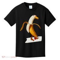 Banana Duck Walks Funny Anthropomorphic Fruit Bird Animal Kids T-Shirt thumb 0