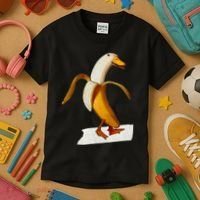 Banana Duck Walks Funny Anthropomorphic Fruit Bird Animal Kids T-Shirt thumb 3