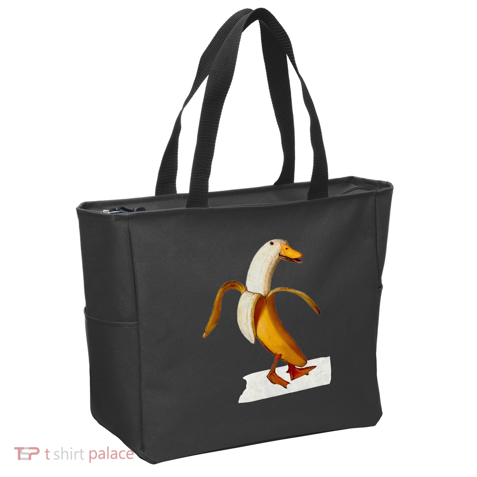 Banana Duck Walks Funny Anthropomorphic Fruit Bird Animal Tote Bag