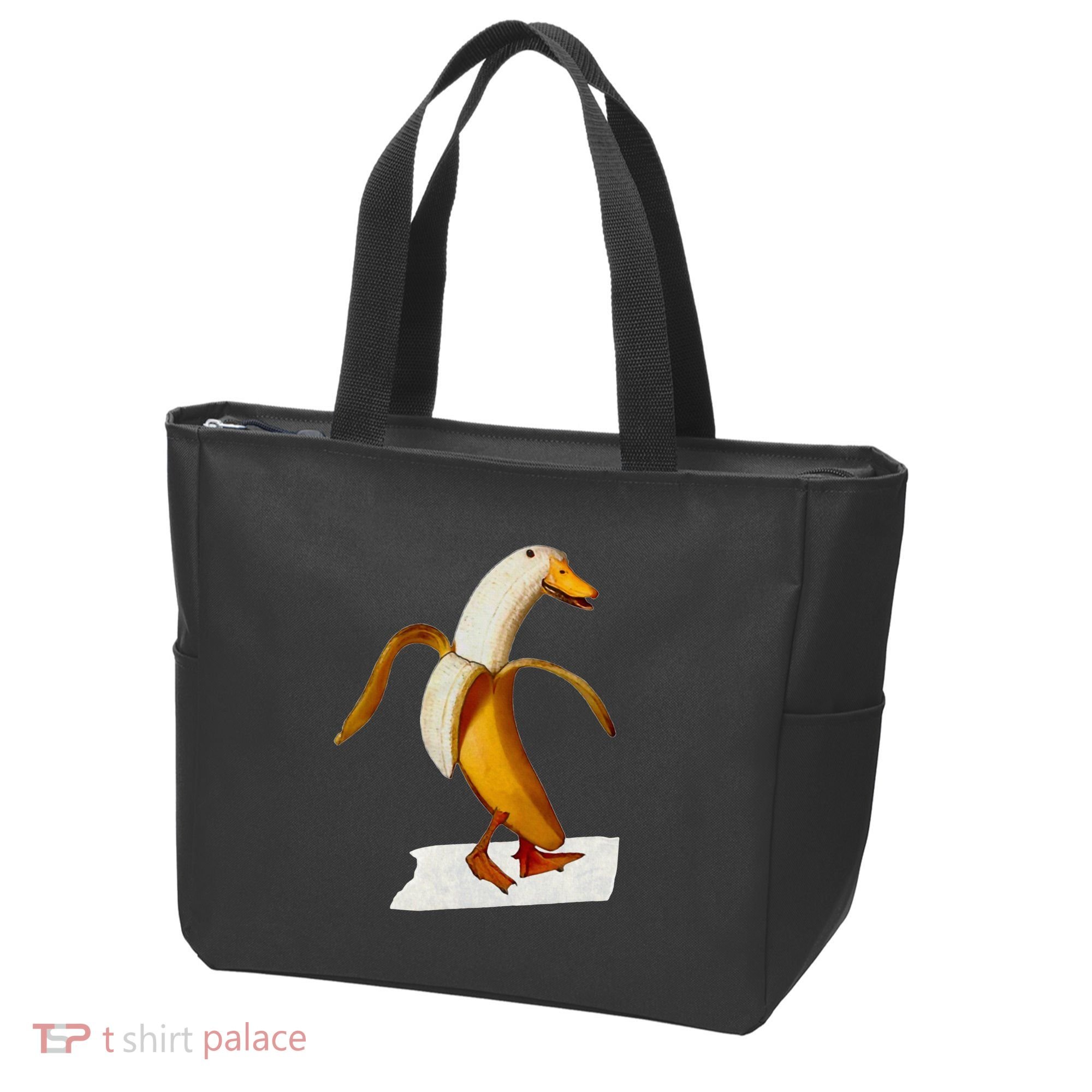 Banana Duck Walks Funny Anthropomorphic Fruit Bird Animal Tote Bag