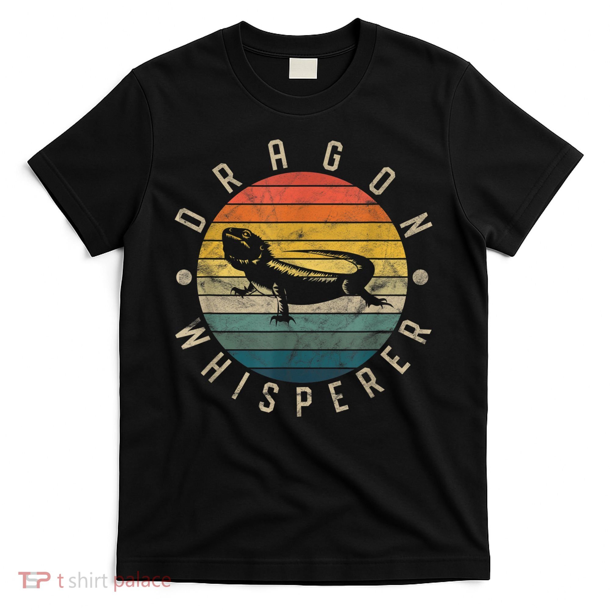 Bearded Dragon Whisperer Vintage Sunset Lizard Reptile T-Shirt