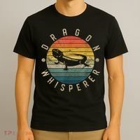 Bearded Dragon Whisperer Vintage Sunset Lizard Reptile T-Shirt thumb 3