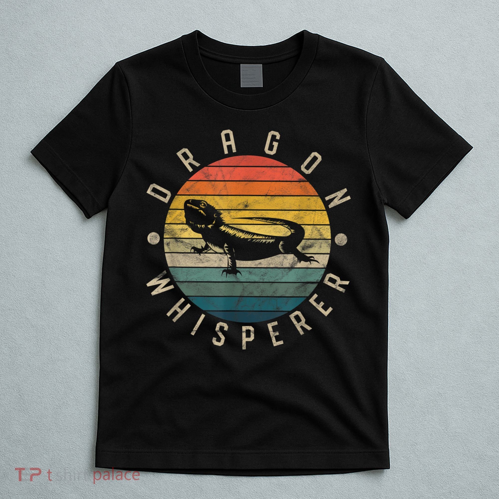 Bearded Dragon Whisperer Vintage Sunset Lizard Reptile T-Shirt