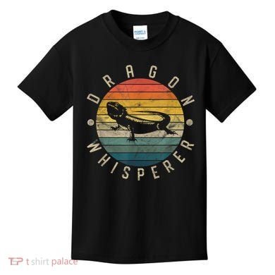 Bearded Dragon Whisperer Vintage Sunset Lizard Reptile Kids T-Shirt