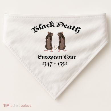 Black Death World Plague Funny History For Students USA-Made Doggie Bandana