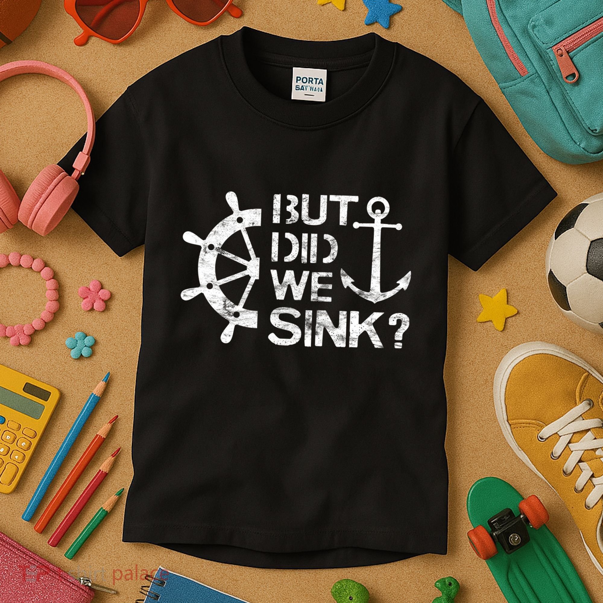 But Did We Sink Sailboat Sail Boating Captain Sailing Kids T-Shirt