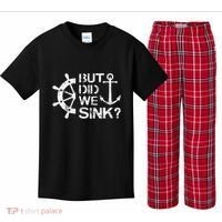 But Did We Sink Sailboat Sail Boating Captain Sailing Kids Plaid Pajama Set thumb 0