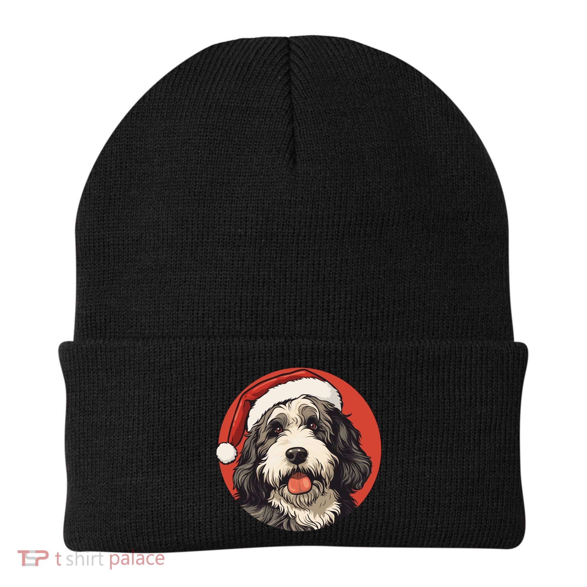Bernedoodle Dog Xmas Doodle Dood Cute Christmas Bernedoodle Gift Beanie