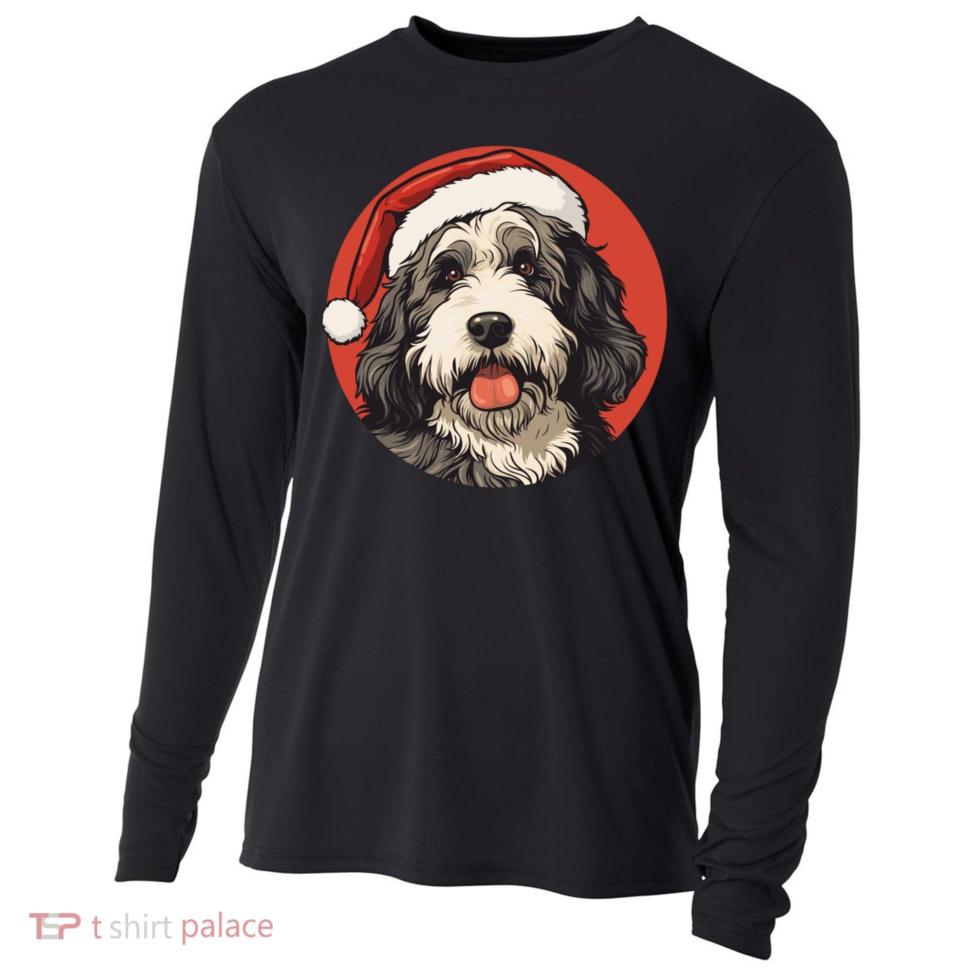 Bernedoodle Dog Xmas Doodle Dood Cute Christmas Bernedoodle Gift Cooling Performance Long Sleeve Crew
