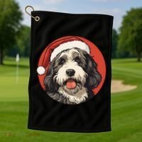 Bernedoodle Dog Xmas Doodle Dood Cute Christmas Bernedoodle Gift Golf Towel thumb 1