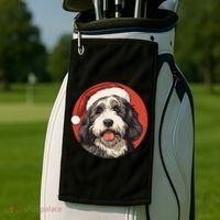Bernedoodle Dog Xmas Doodle Dood Cute Christmas Bernedoodle Gift Golf Towel thumb 2