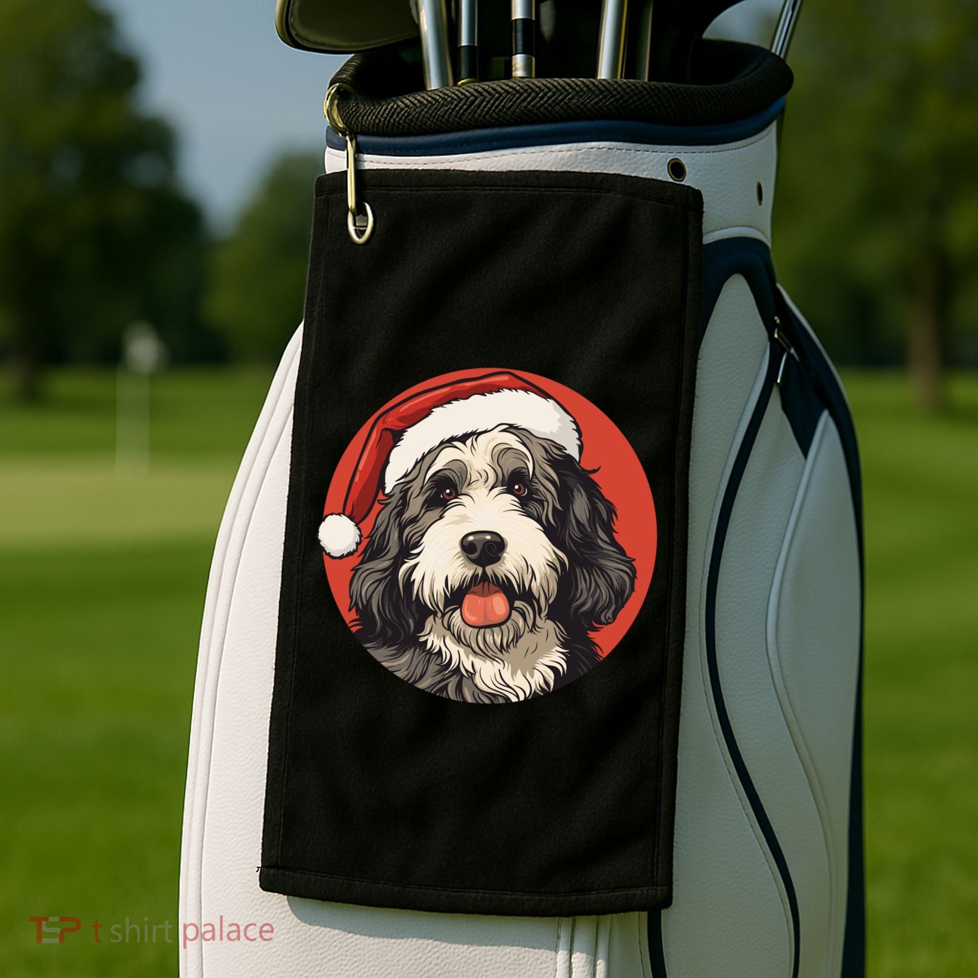 Bernedoodle Dog Xmas Doodle Dood Cute Christmas Bernedoodle Gift Golf Towel