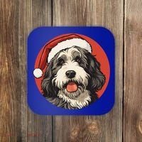 Bernedoodle Dog Xmas Doodle Dood Cute Christmas Bernedoodle Gift Coaster thumb 0